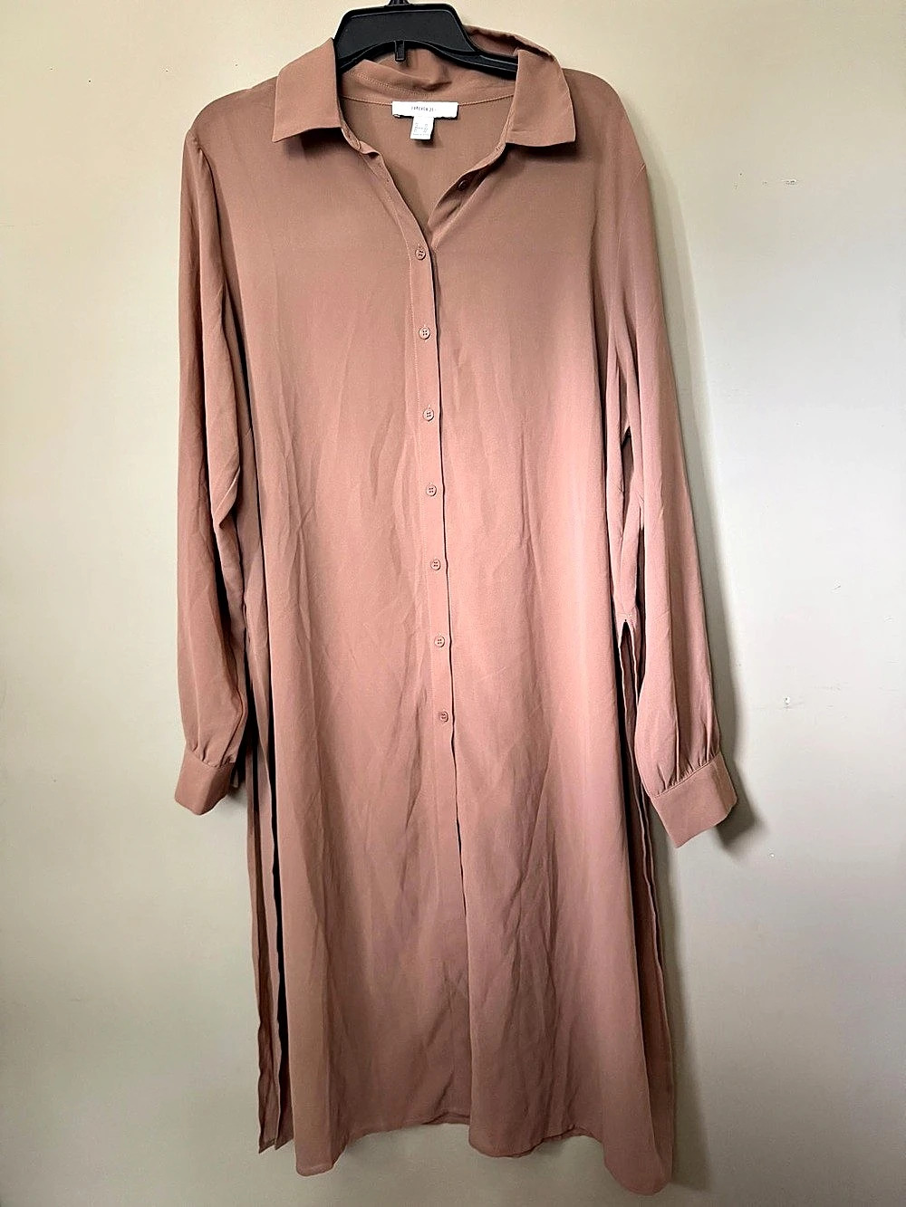 Forever 21 Maxi Shirt Dress in Pink Size 2X NOWT